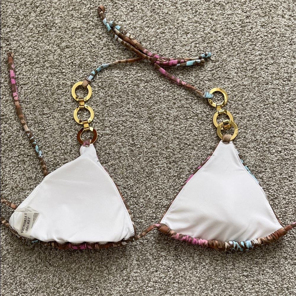 Victoria's Secret Pink and Blue Leopard Bikini- Top is Medium, Bottoms are Large - Picture 4 of 6